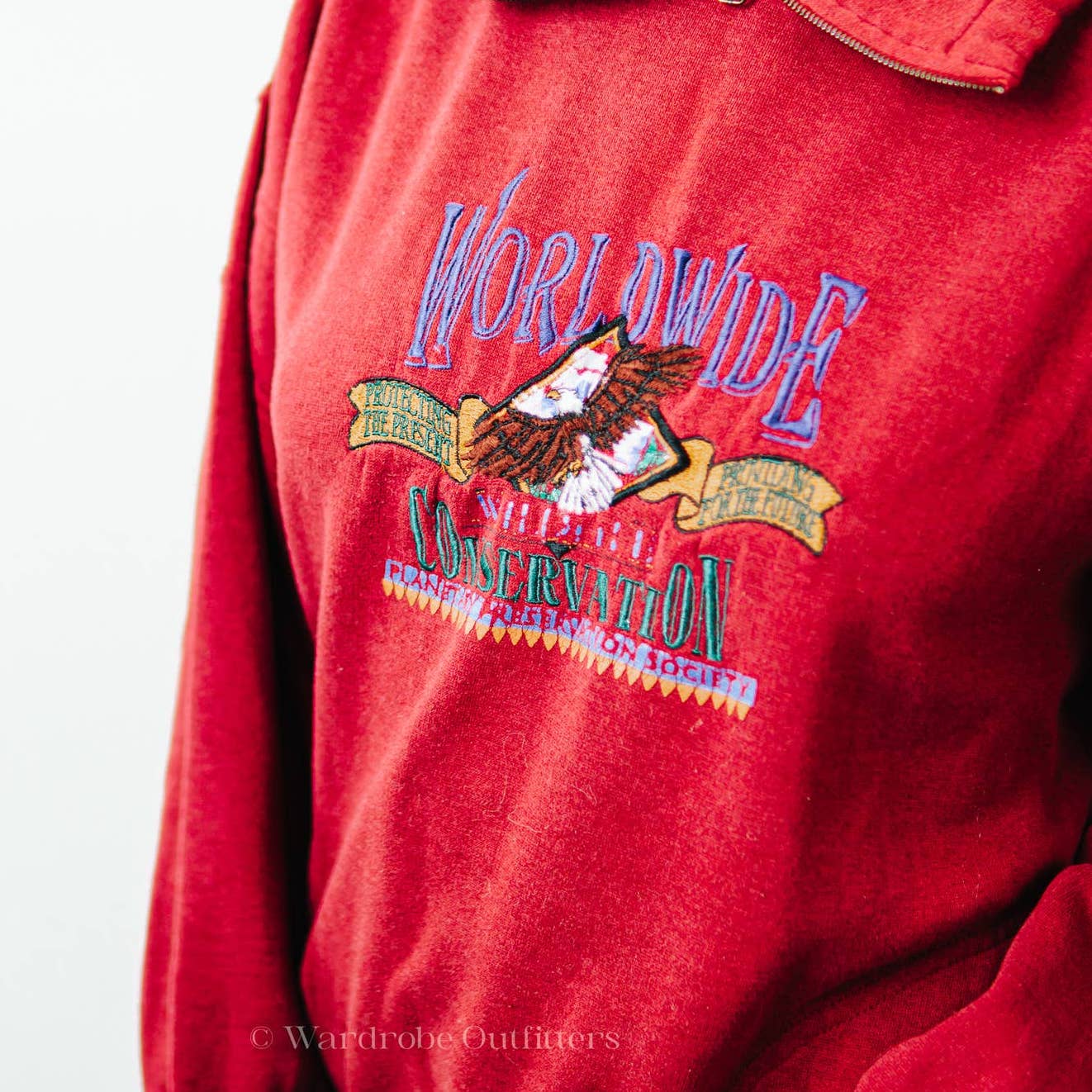 Vintage 90s Worldwide Consevation Fleece Pullover Sweatshirt - M