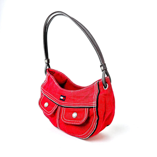 Vintage Y2k 90s Tommy Hilfiger Denim Canvas Mini Bag Purse