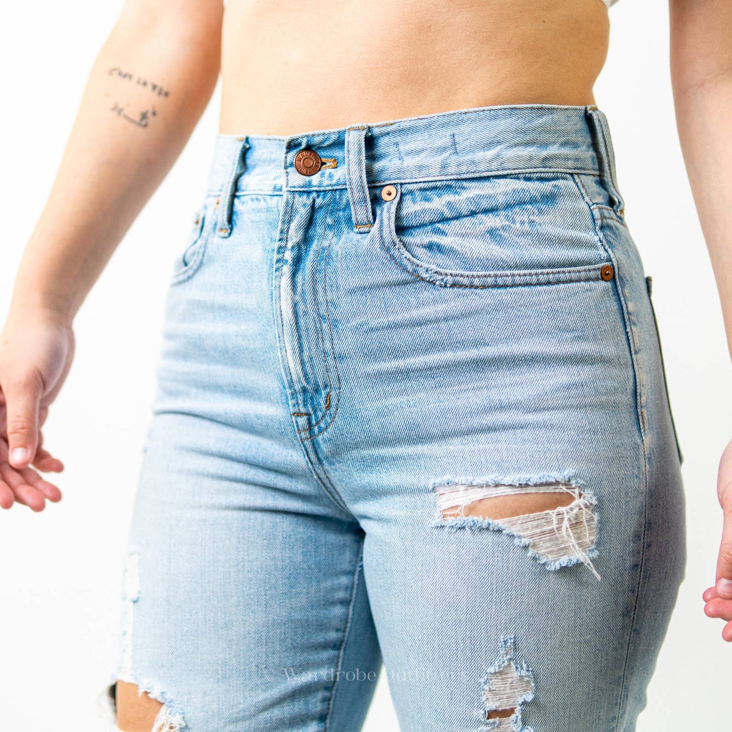 Madewell Perfect Vintage Jean in Coney Wash: Artfully Destroyed Edition