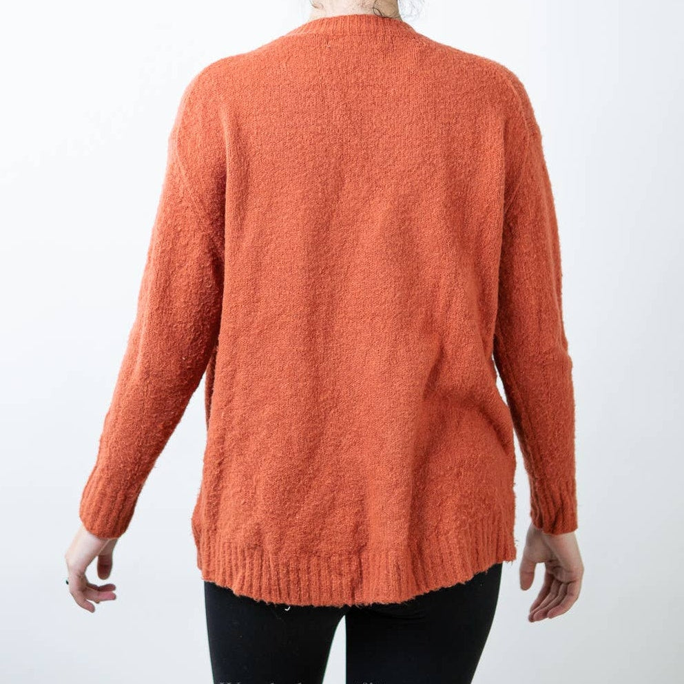 Philosophy Burnt Orange Soft Fuzzy Crewneck Sweater - M