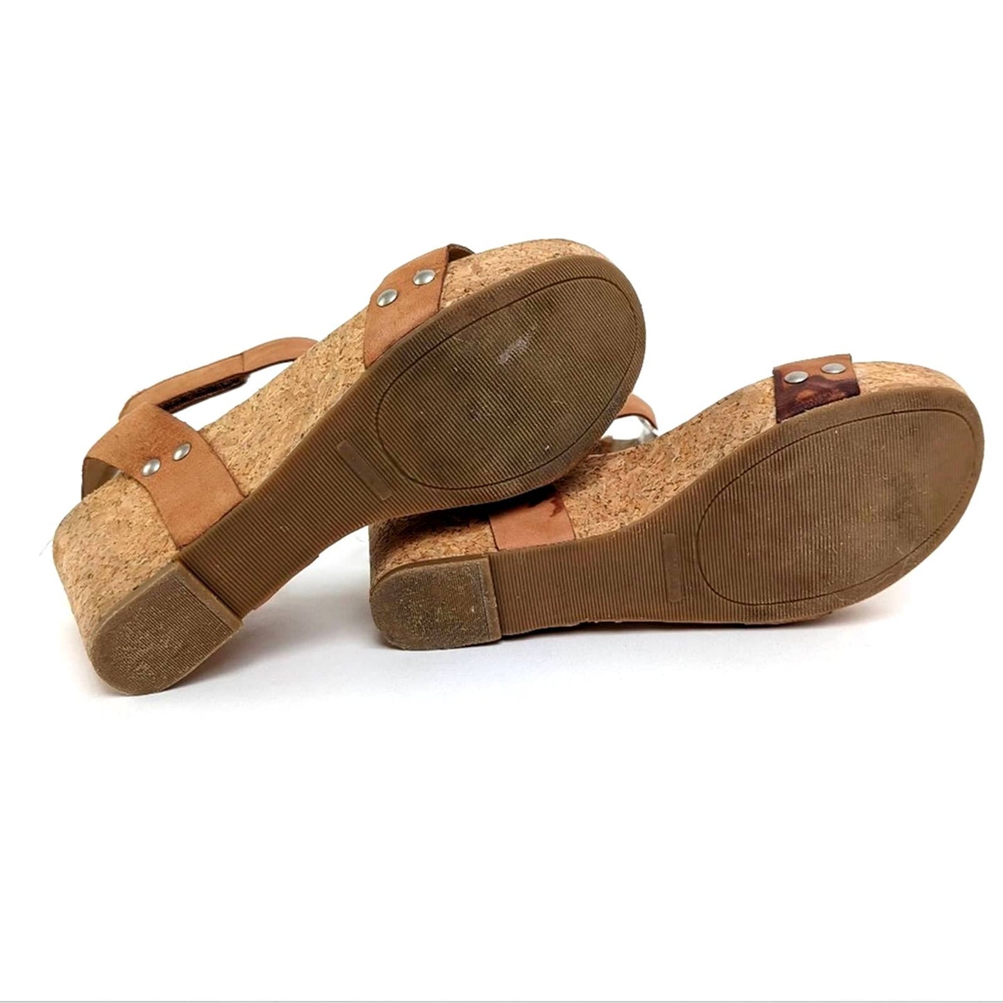 Lucky Brand McDowell Tan Platform Wedge Sandals - 8