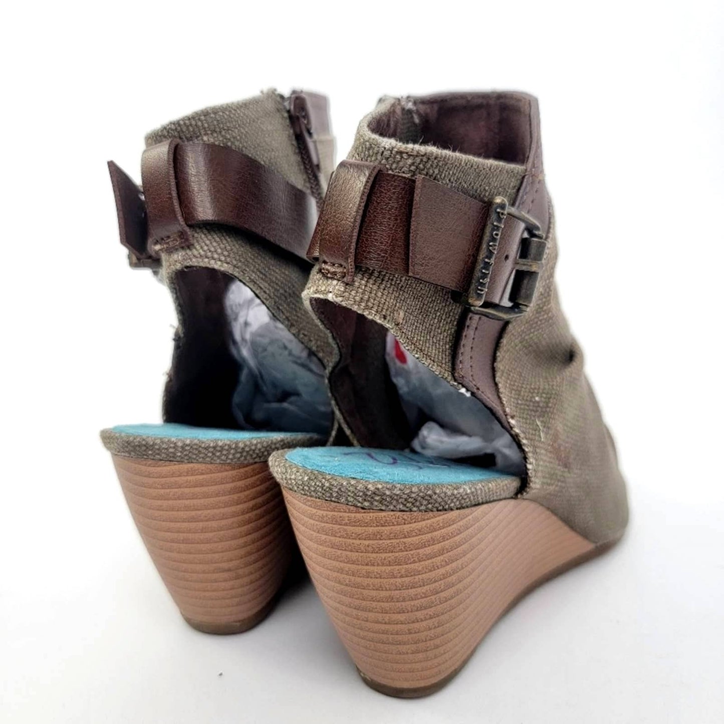 Blowfish Malibu Hemp Canvas Open Toe Wedges - 10