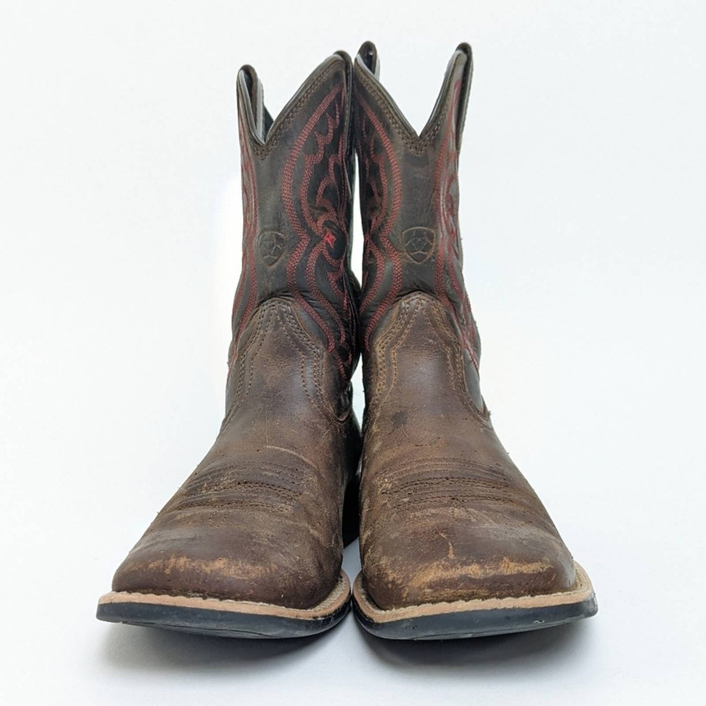 Ariat Distressed Brown Quickdraw Square Toe Cowboy Boots - C4