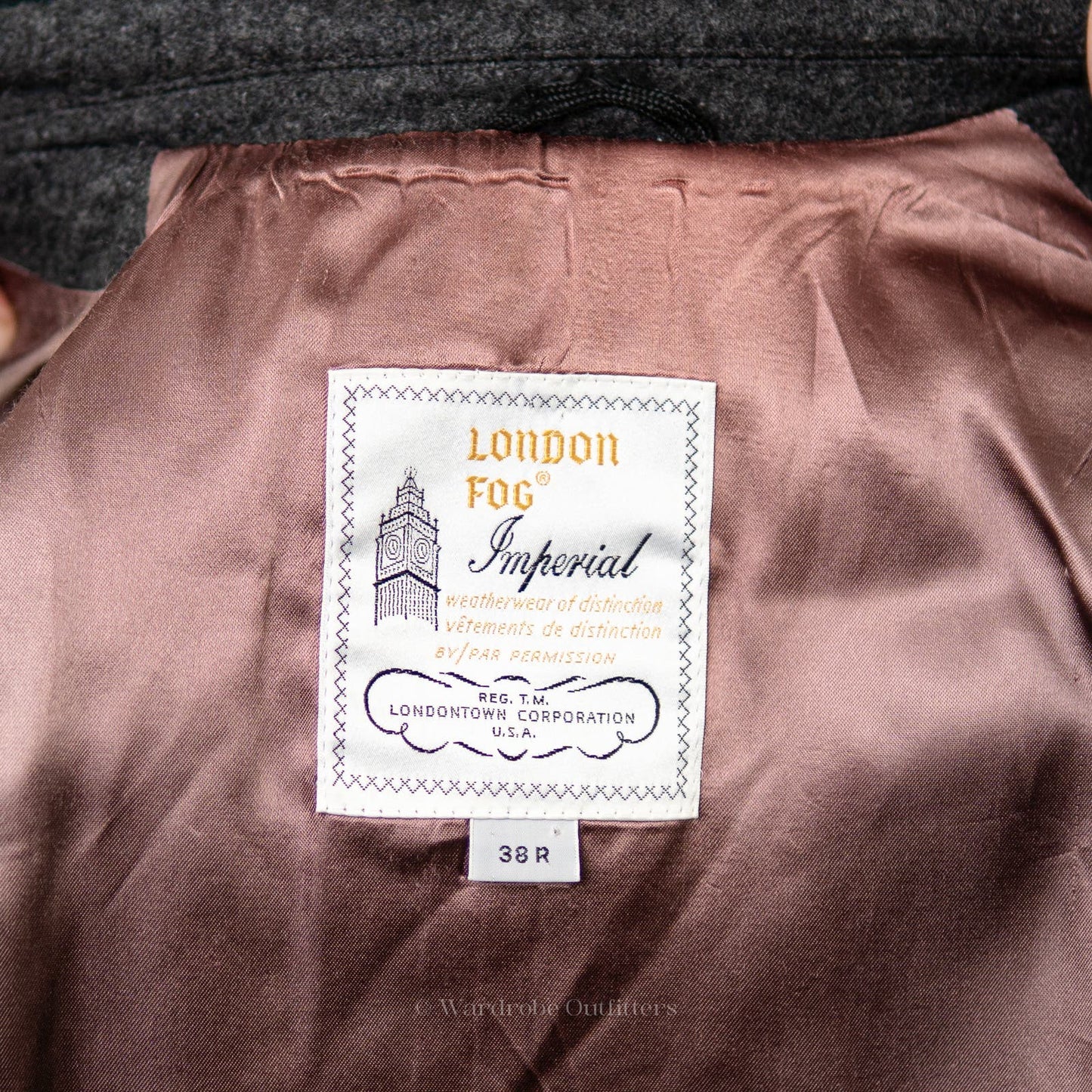 Vintage London Fog Imperial Grey Wool Trench Coat - 38R