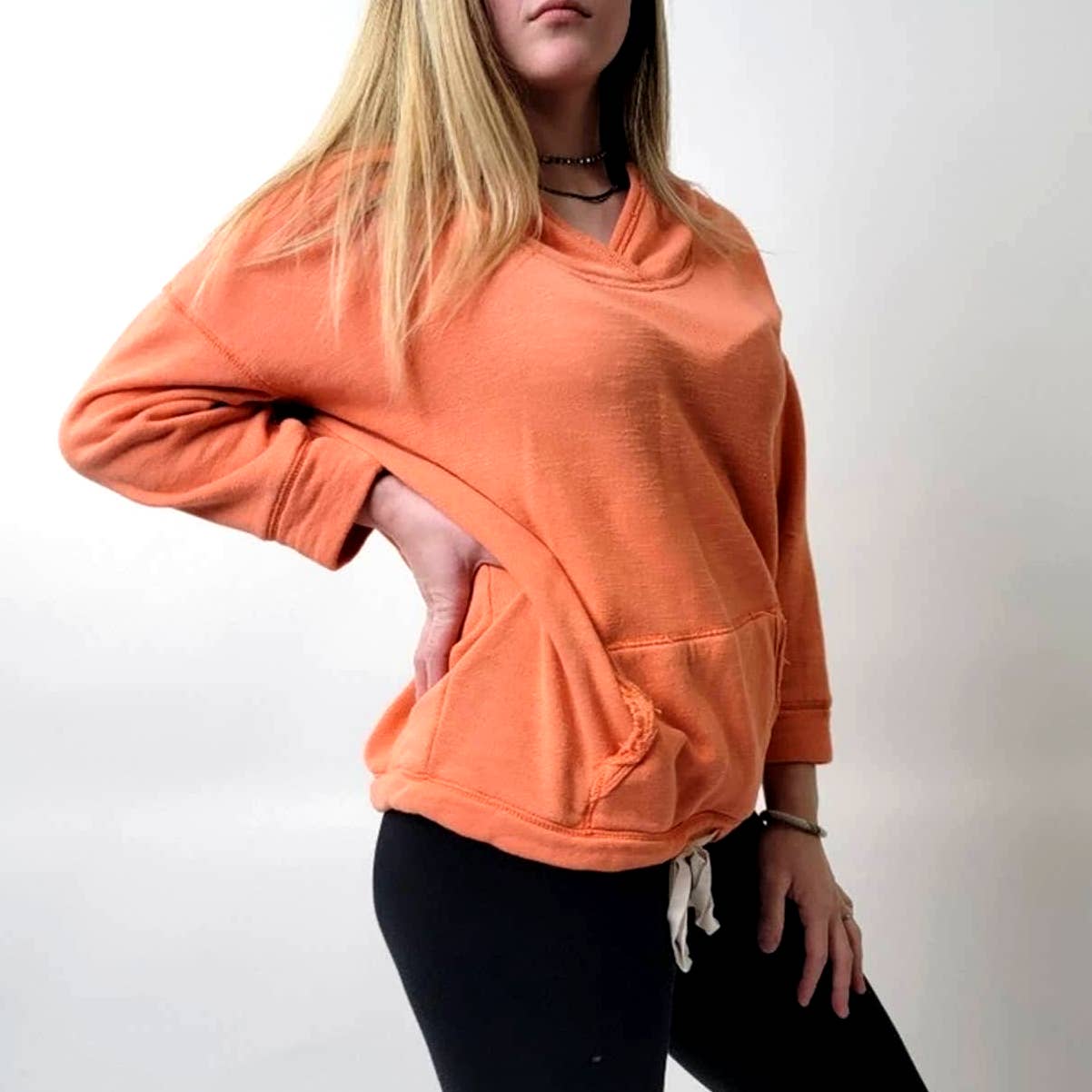 Aerie Burnt Orange Linen Hoodie - L