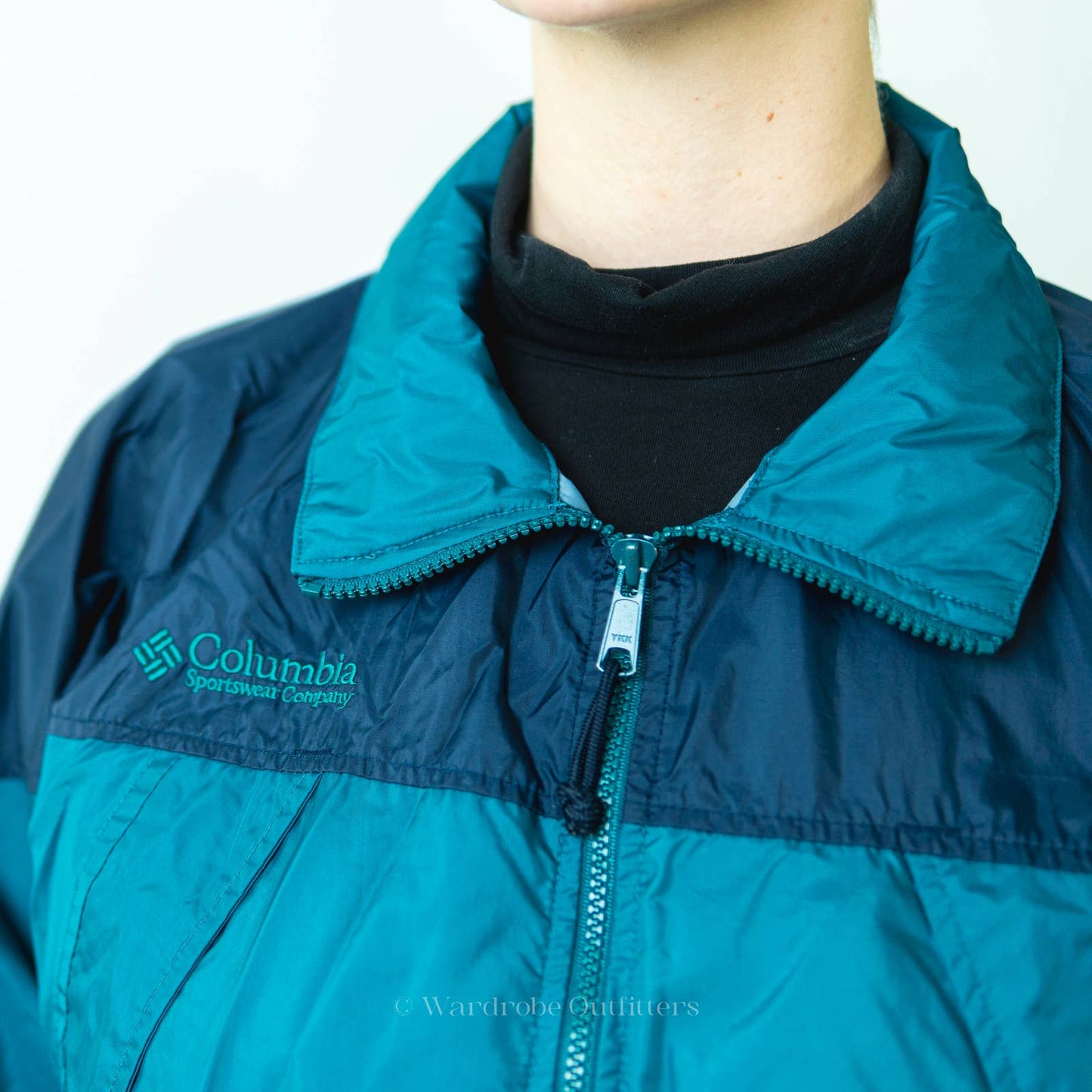 Vintage 90s Columbia Colorblock Windbreaker Track Jacket - M