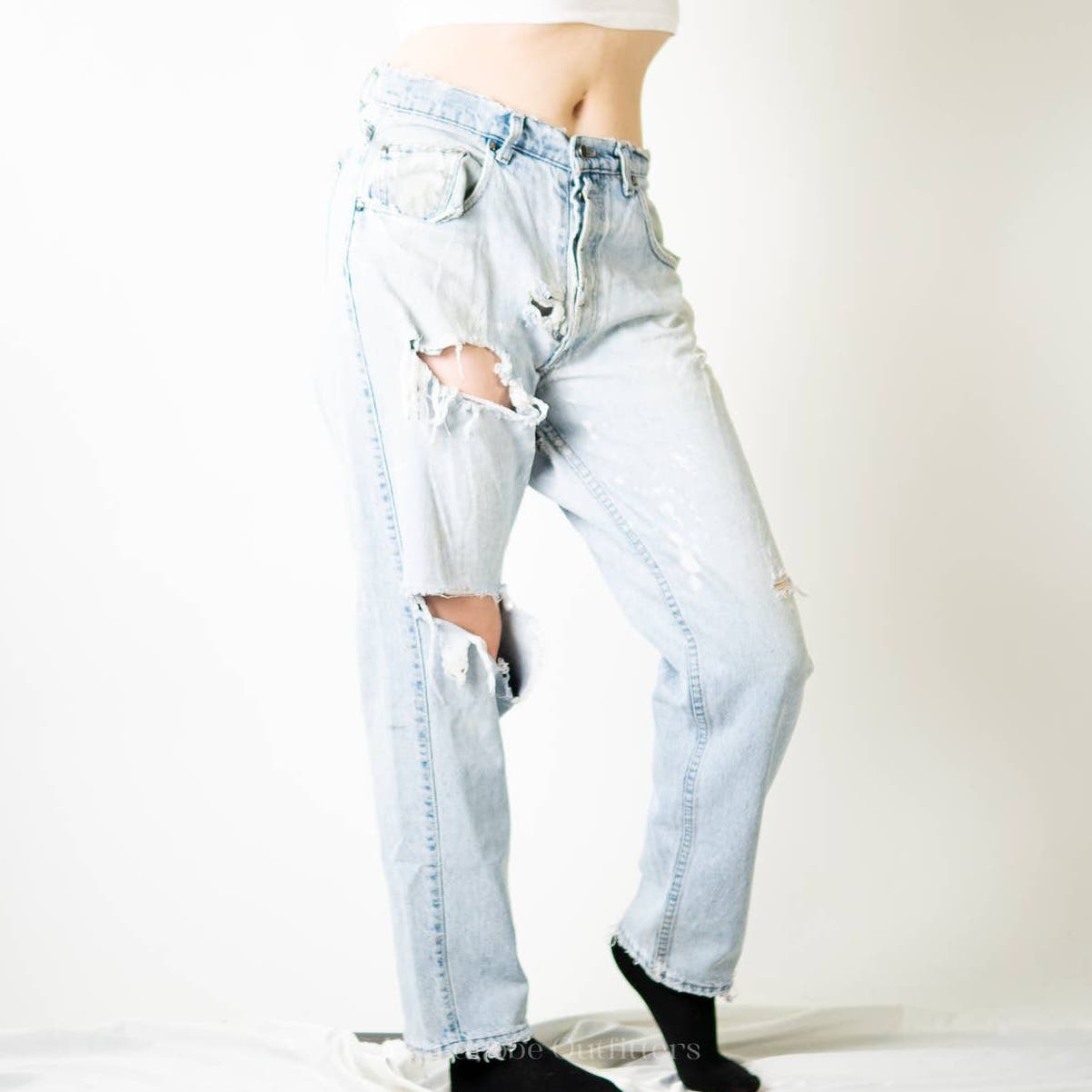 Vintage 90s THRASHED Ripped Distressed Levi Silvertab Baggy Jeans