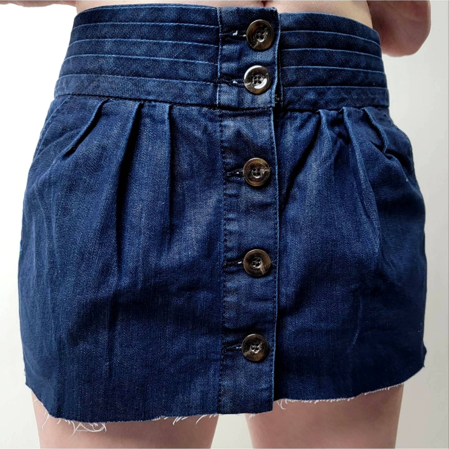 Anthro Pilcro and the Letterpress Denim Mini Skirt