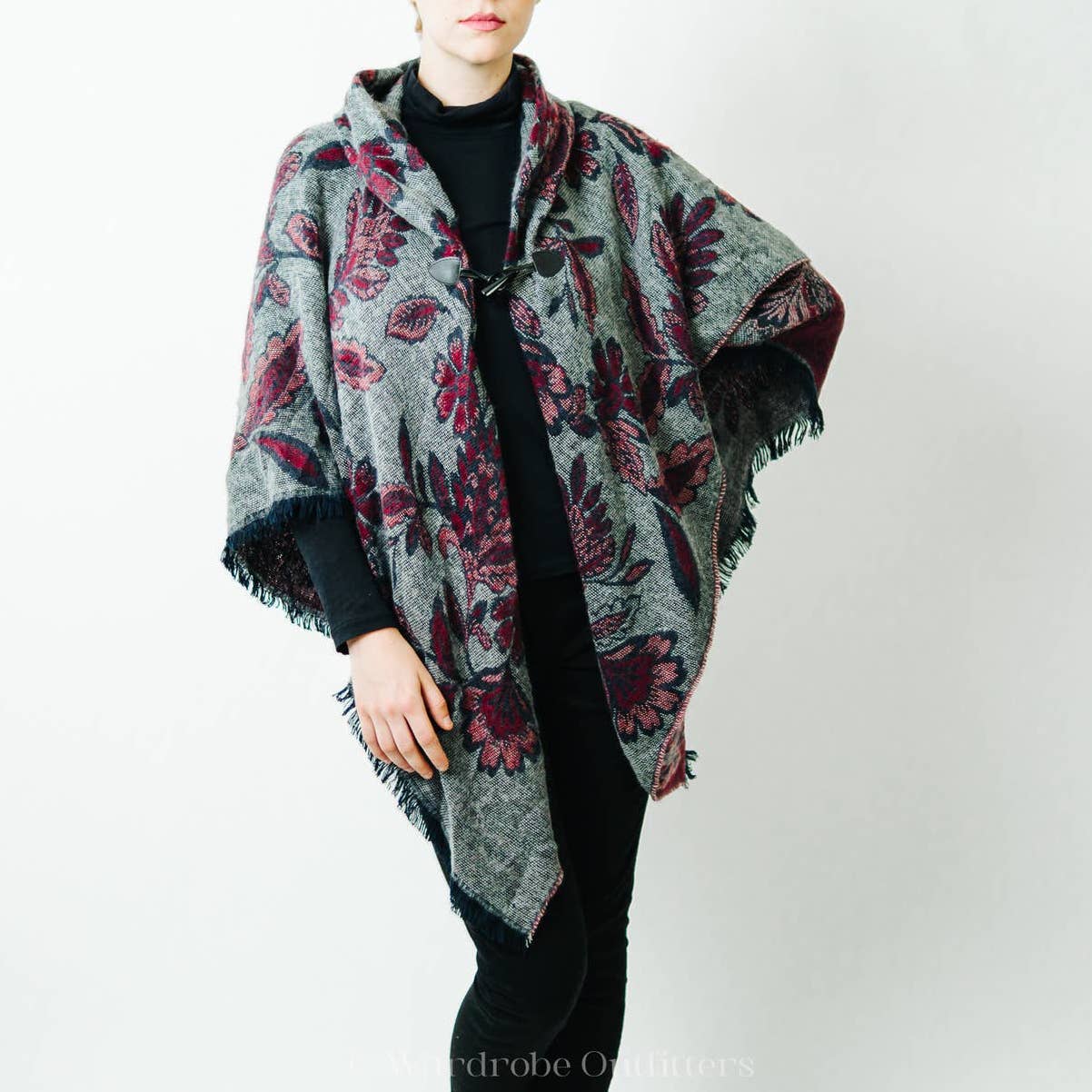 Floral Shaw Afgan Blanket Poncho