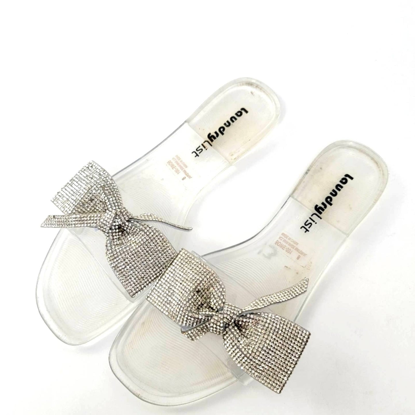 Laundry List Clear Jelly Sandals With Gem Bling - 8