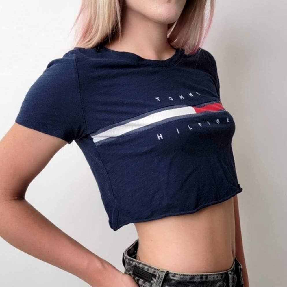 Crop Top Tommy Hilfiger Classic Logo Tee Shirt - S