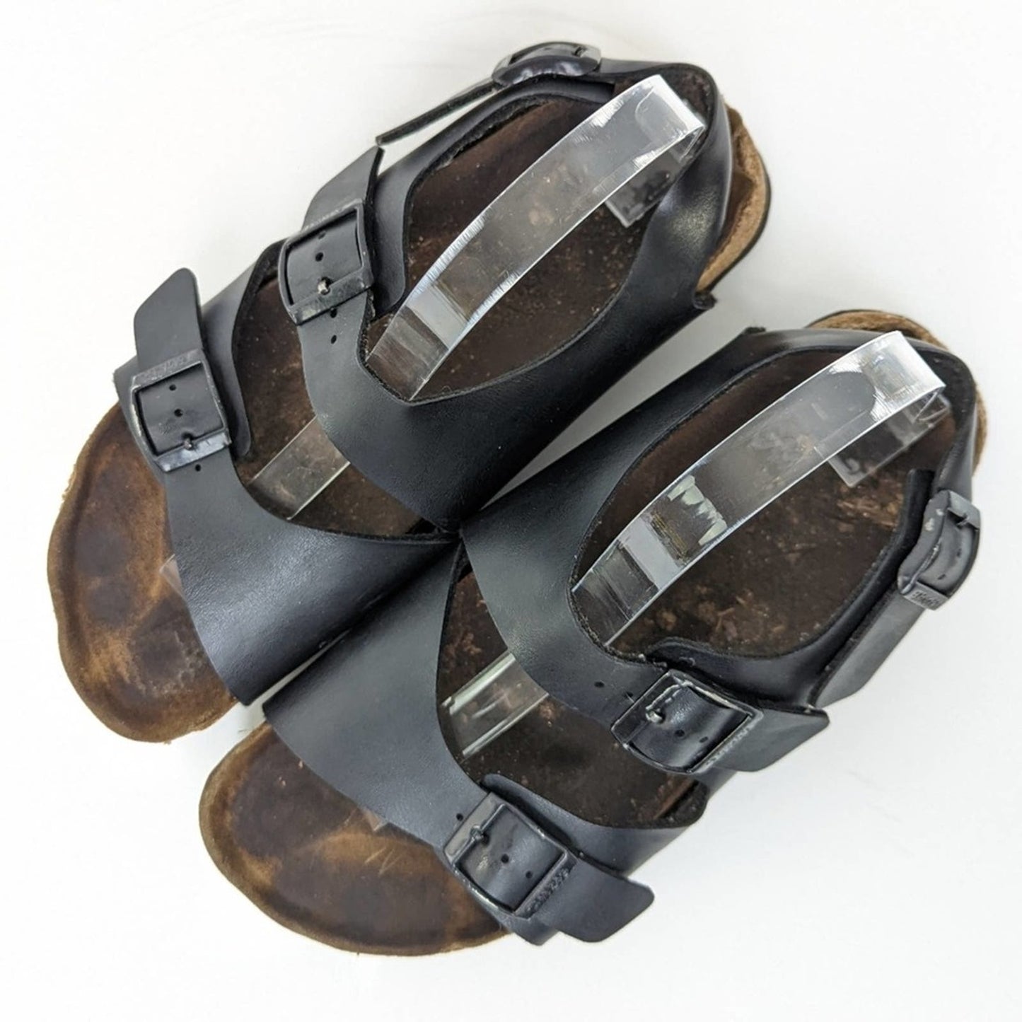 Birkenstock Black Leather Milano Sandals - 8