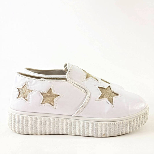 Chunky White Leather Platform Sneakers - 7