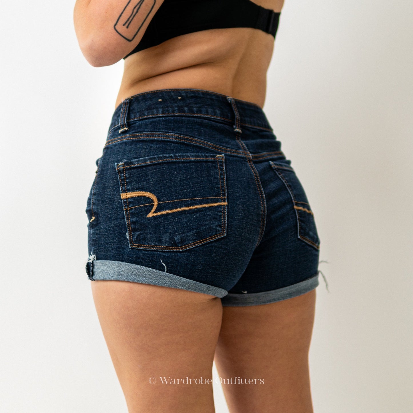 AEO Cutoff Dark Indigo Denim Jean Shorts