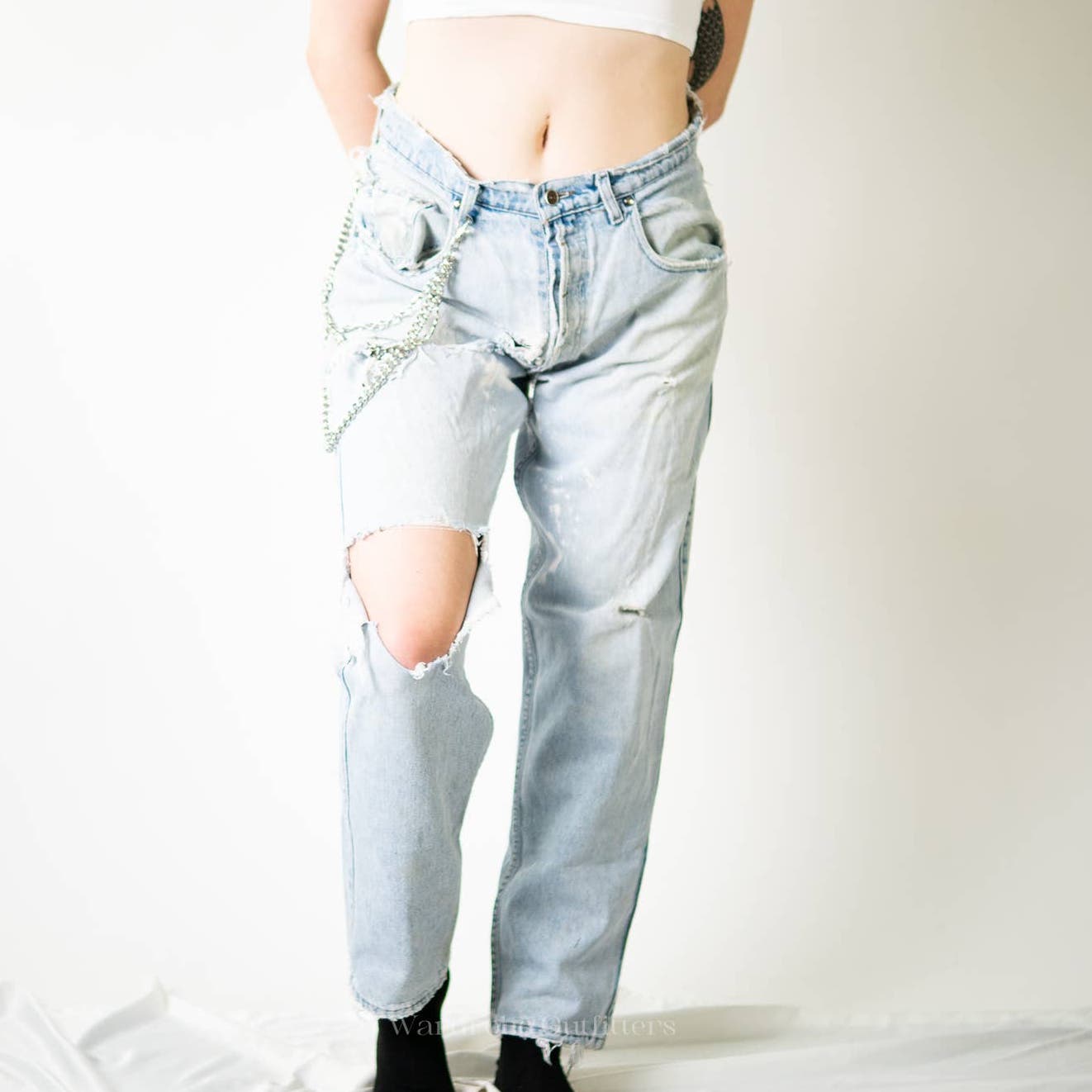 Vintage 90s THRASHED Ripped Distressed Levi Silvertab Baggy Jeans