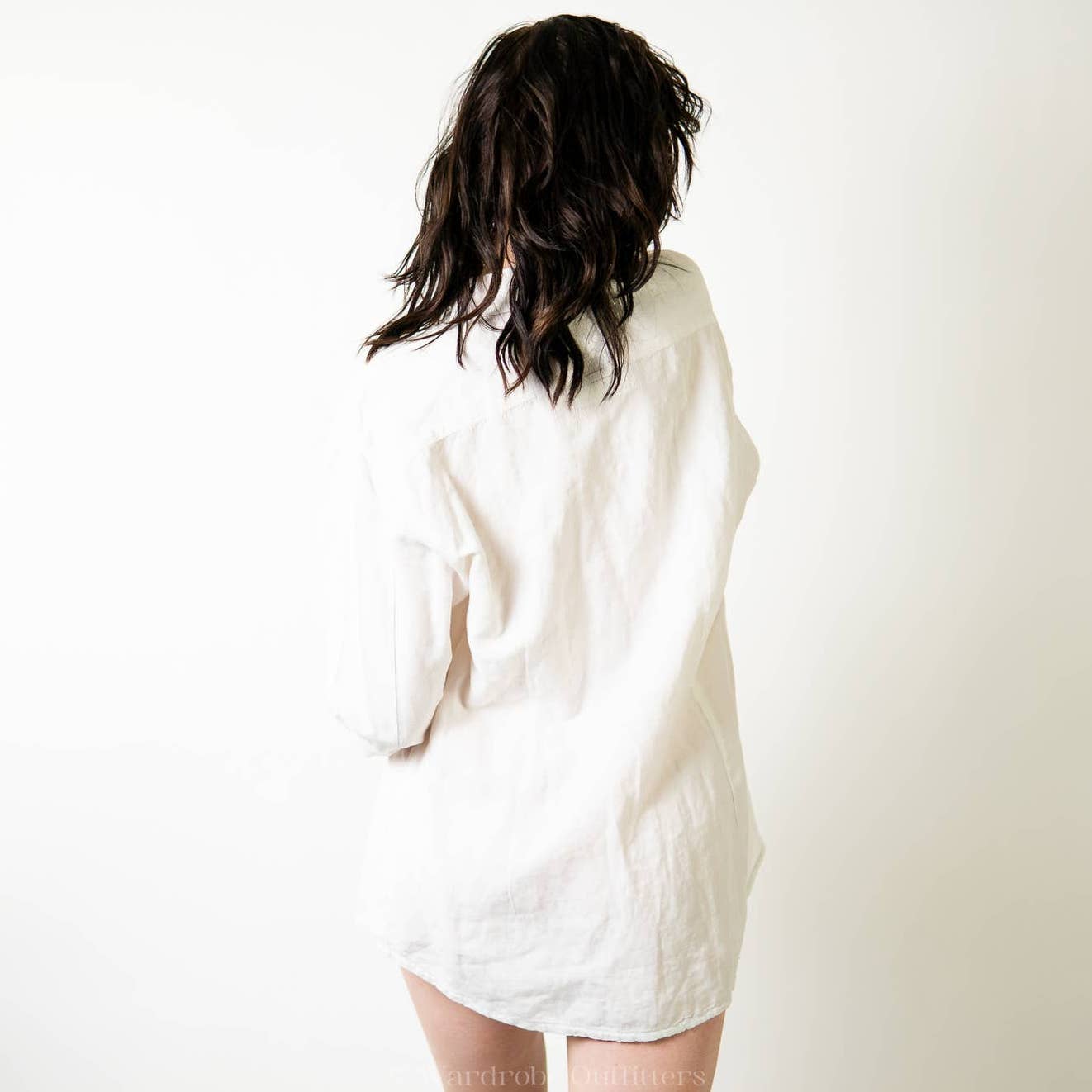 GUESS Slim Fit White Linen Oxford Dress Shirt - XL