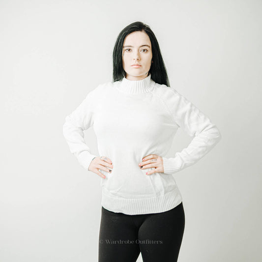 Jeanne Pierre White Turtleneck Sweater - L