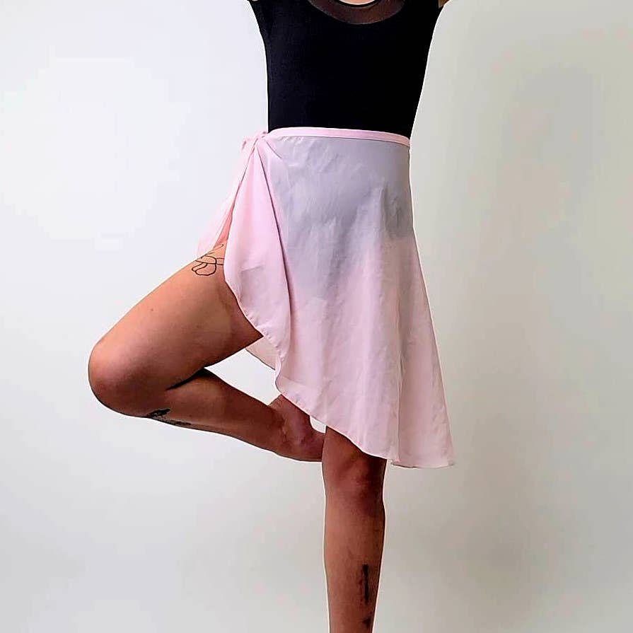 Vintage 90s Pink Capezio Studio Collection Ballerina Ballet Wrap Skirt Dancewear