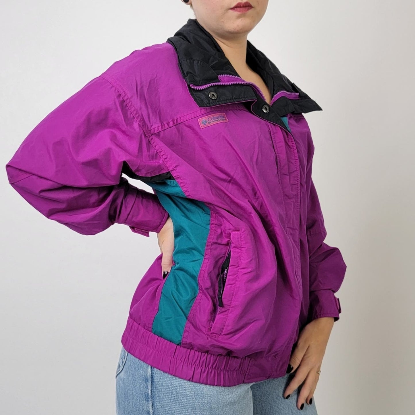 Vintage 90s Colorblock Columbia Nylon Ski Jacket - M