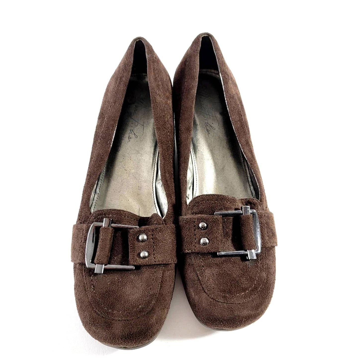 Mark Fisher Chocolate Suede Leather Wedge Loafers - 10