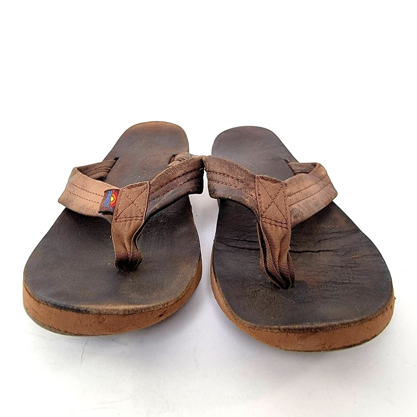 Rainbow Leather Flip Flop Sandals