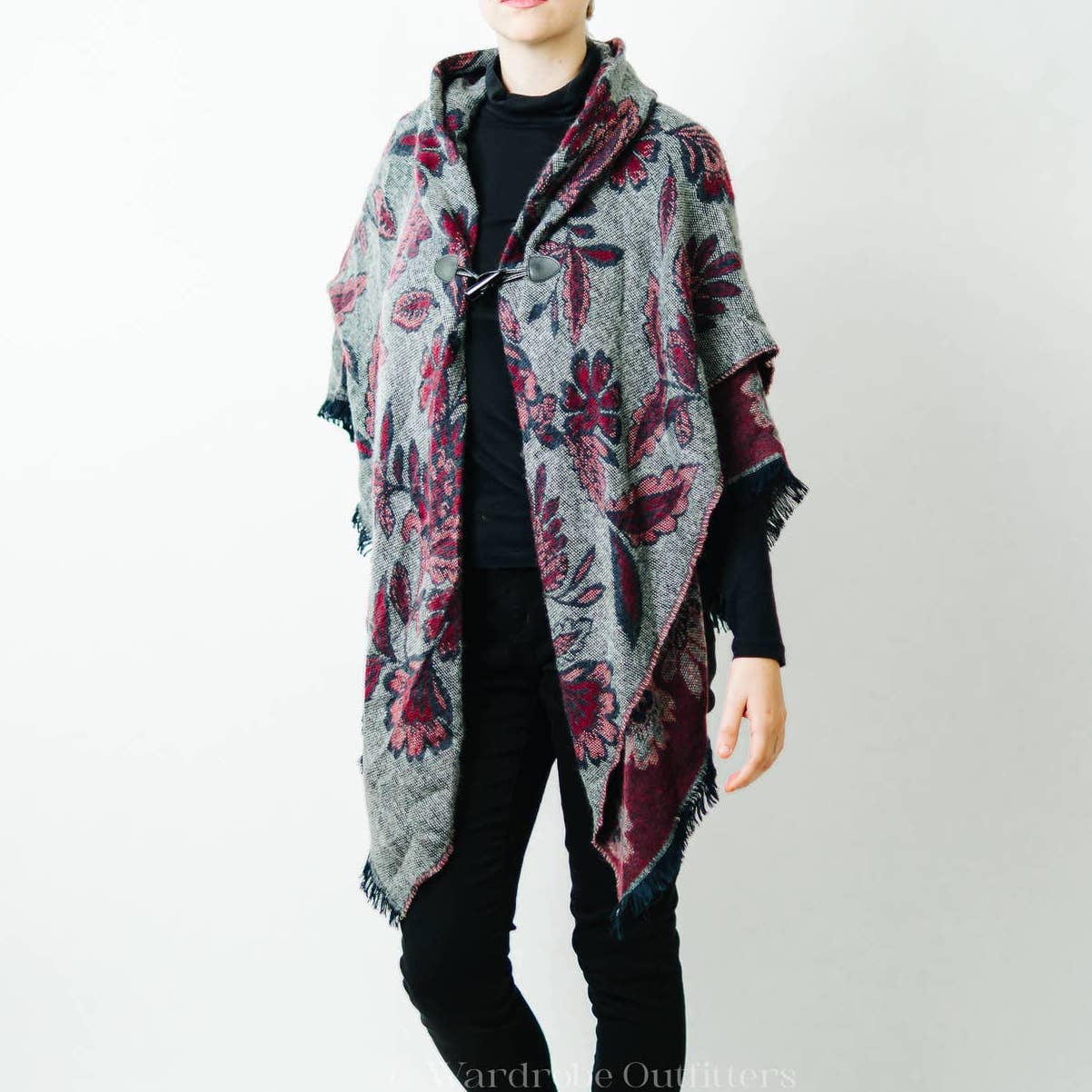 Floral Shaw Afgan Blanket Poncho