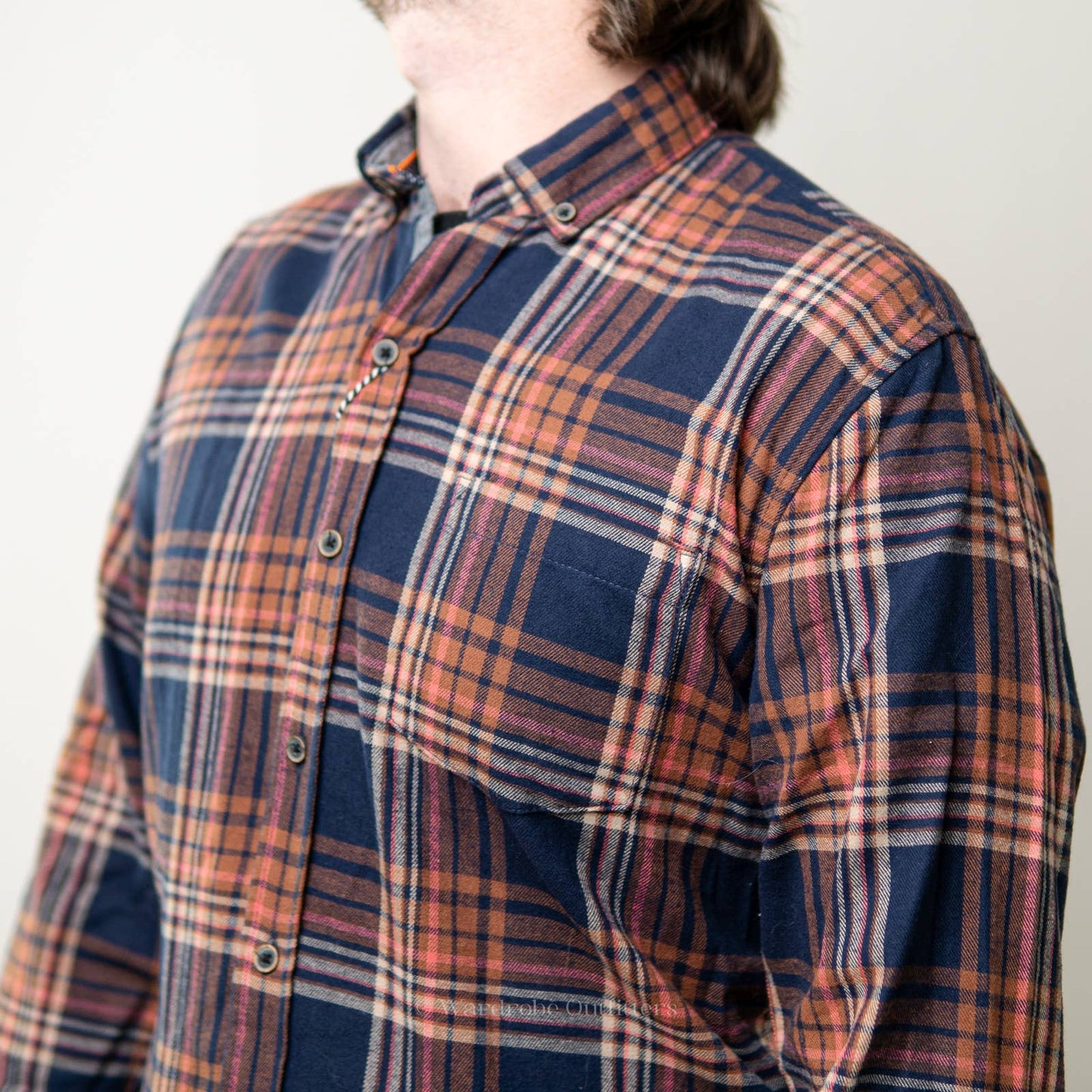 NEW MBX Plaid Flannel Button Up Camp Shirt