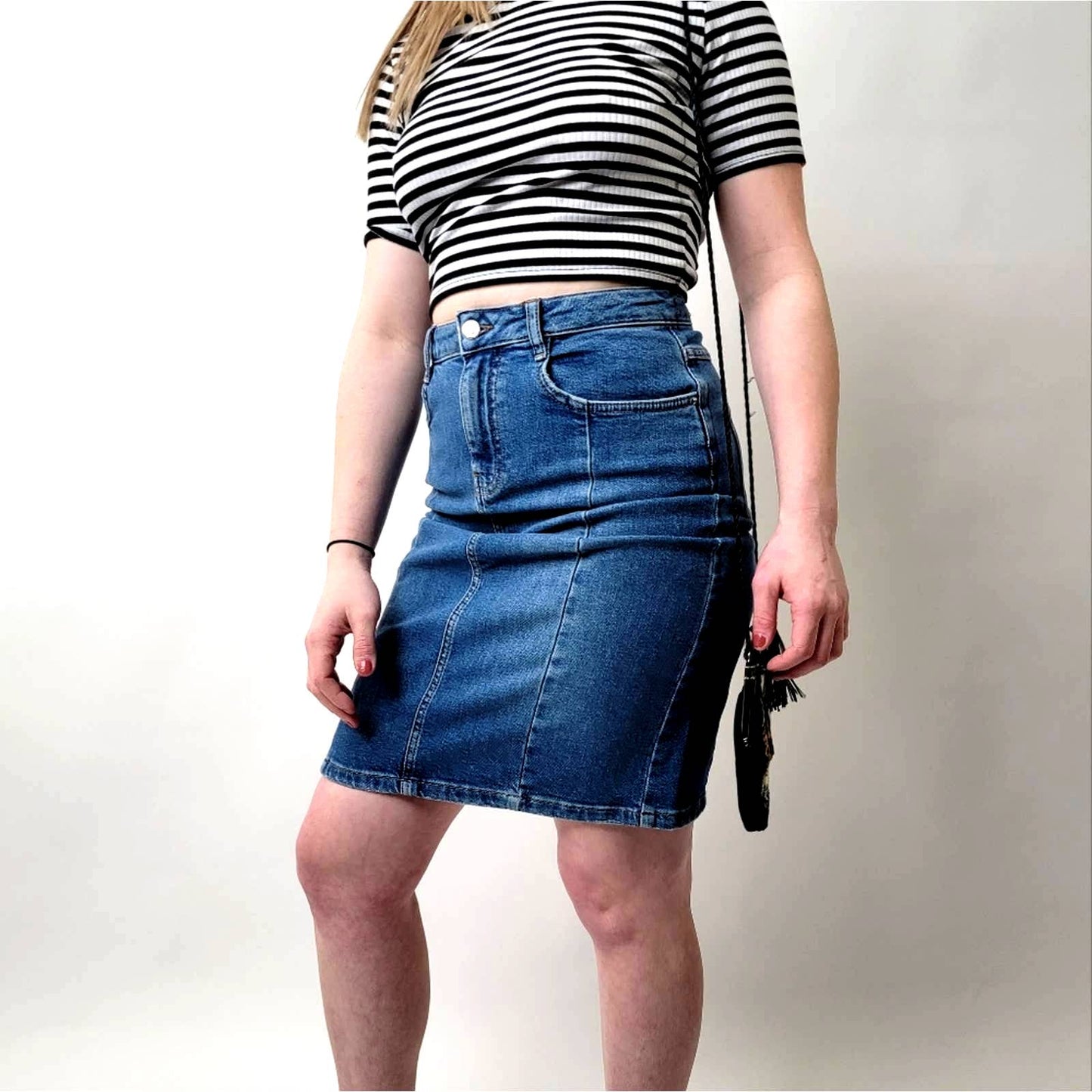 Anthro Pilcro & The Letterpress Blue Jean Skirt