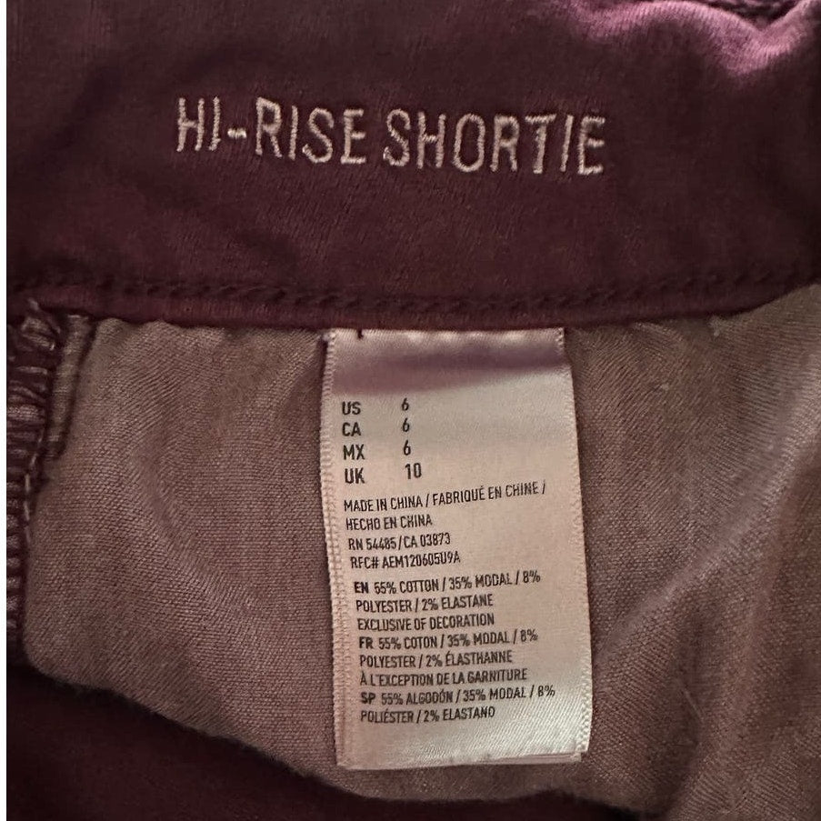 AEO Plum Denim Super Stretch High Rise Shortie Shorts