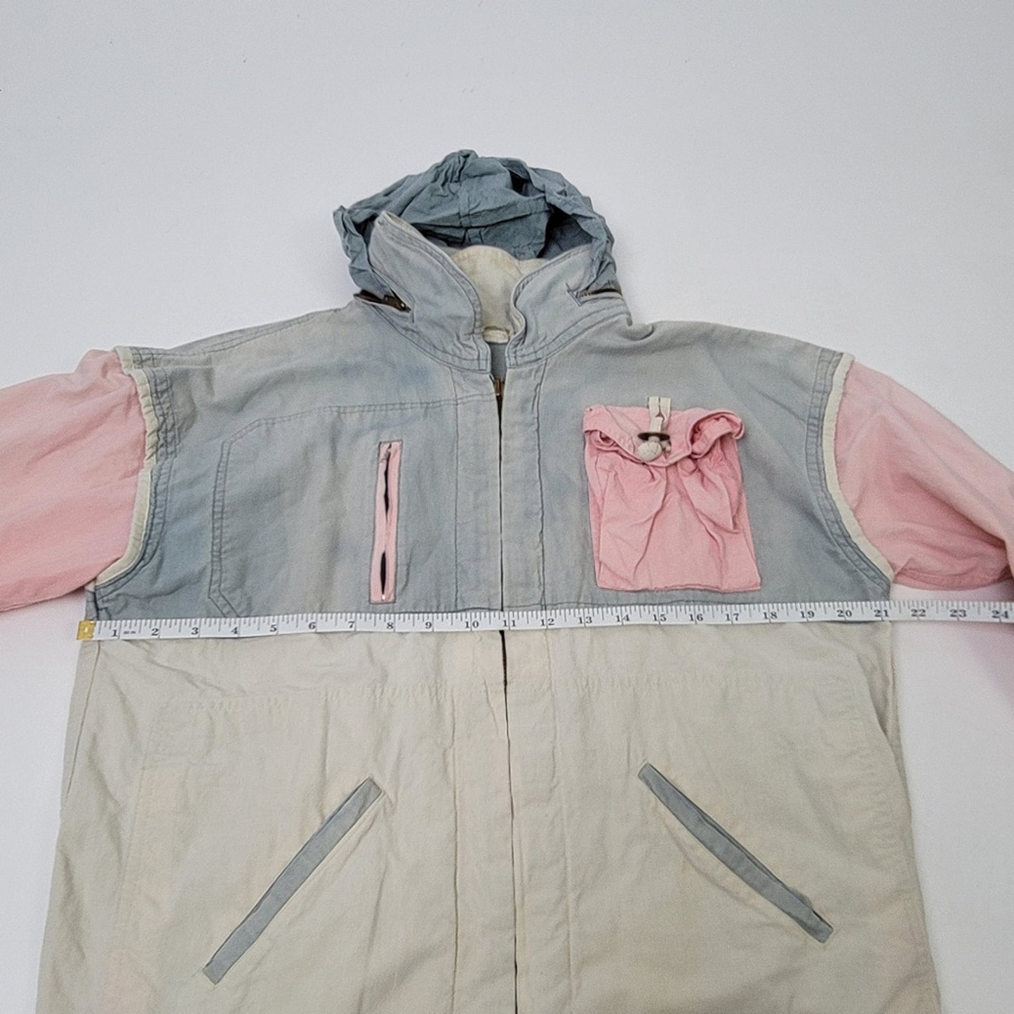 Vtg 90s Reversible Armadillo Color Block Pastel Ski / Bomber / Track Jacket