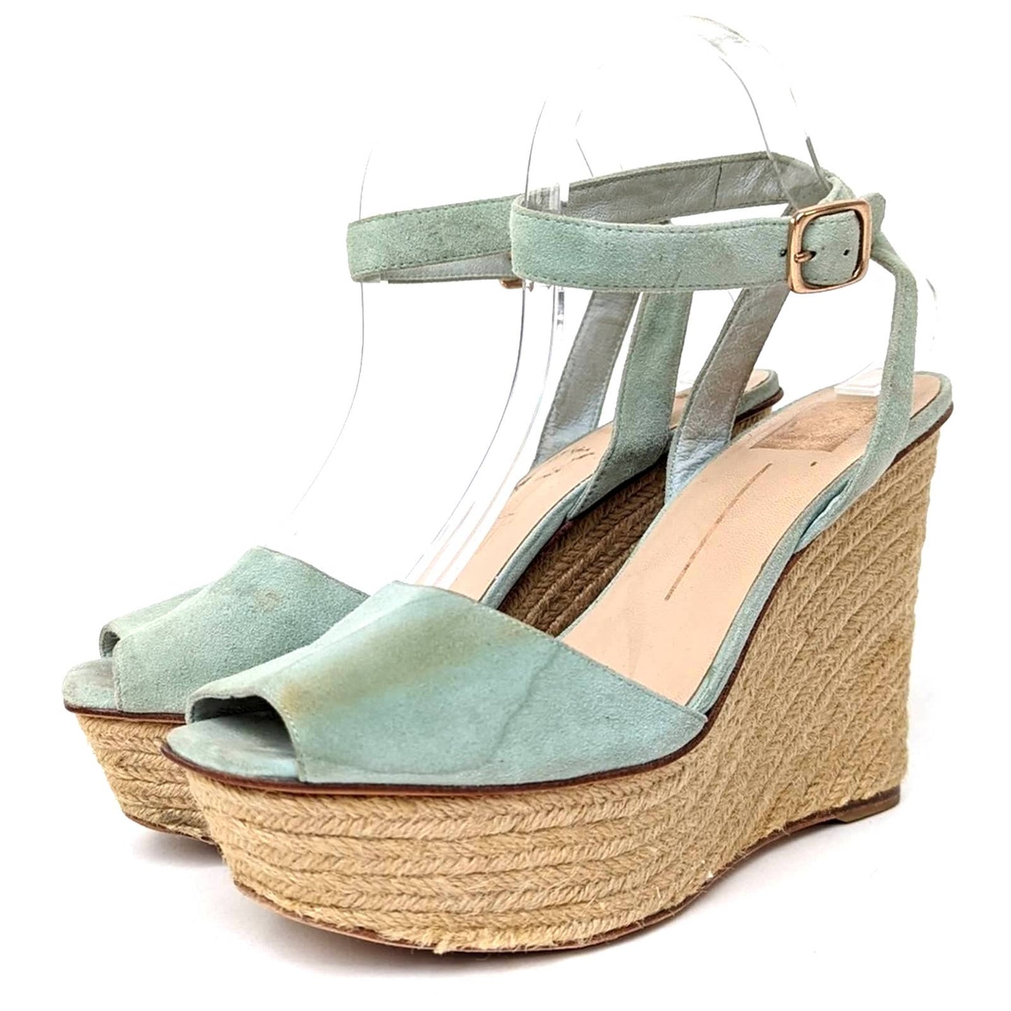 Dolce Vita Olly Suede Leather Platform Espadrille Wedge Sandals - 9