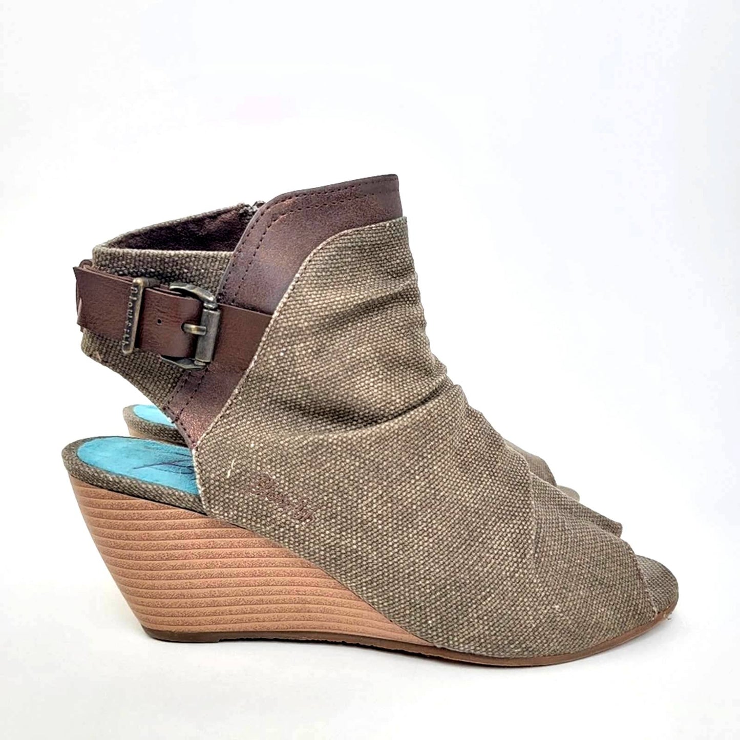 Blowfish Malibu Hemp Canvas Open Toe Wedges - 10