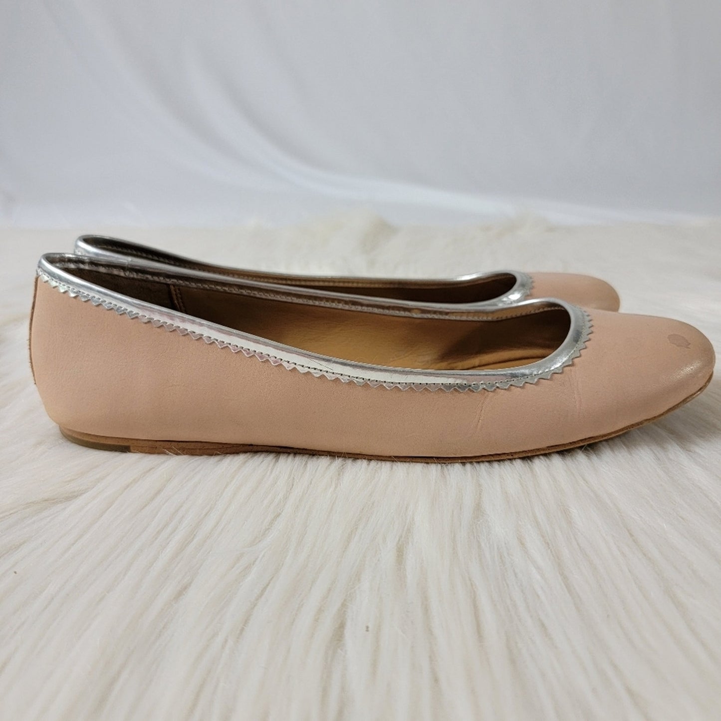 Coach Halle Leather Ballet Flats in Beechwood Pink - 10B