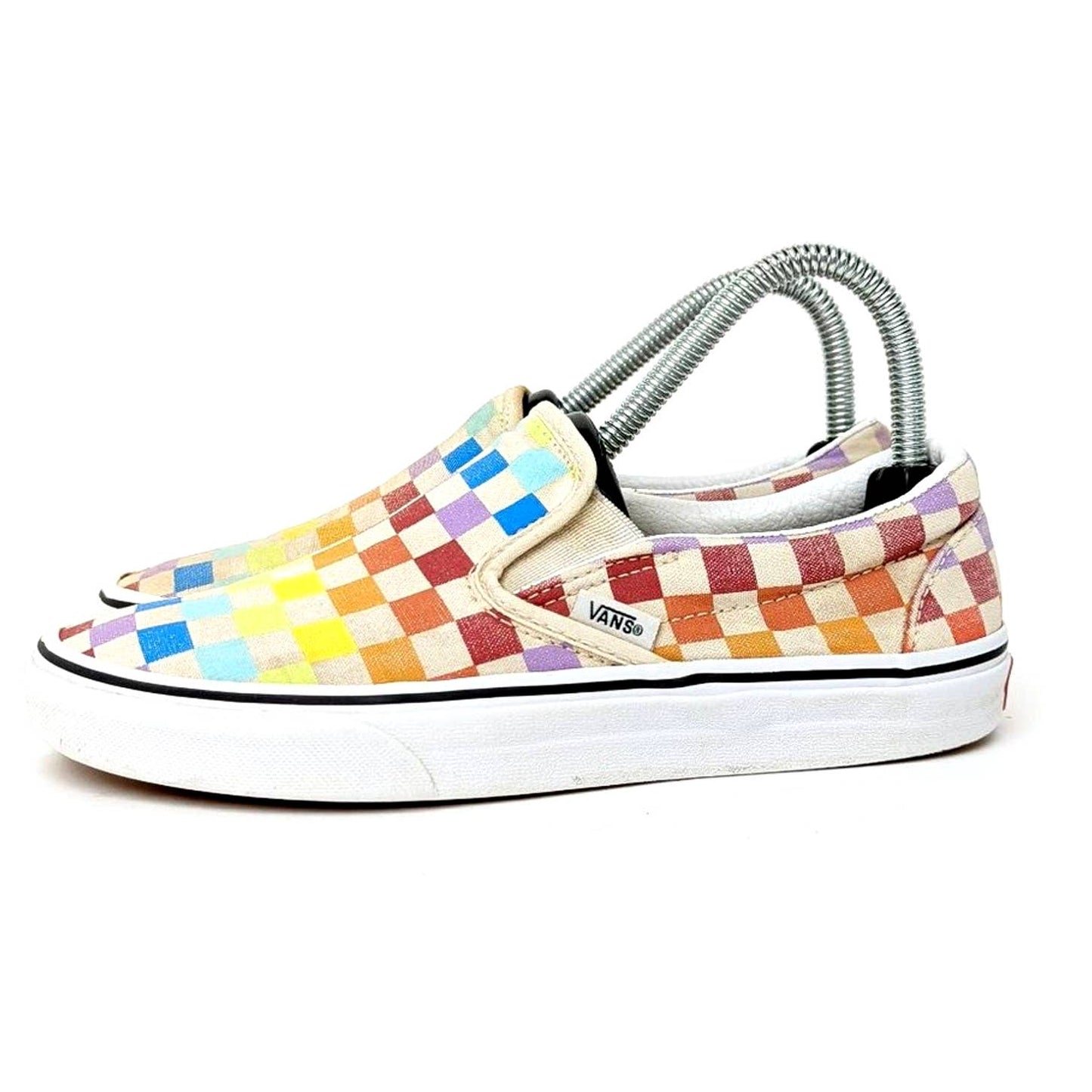 Vans Rainbow Checkered Loafer Slides - 7.5