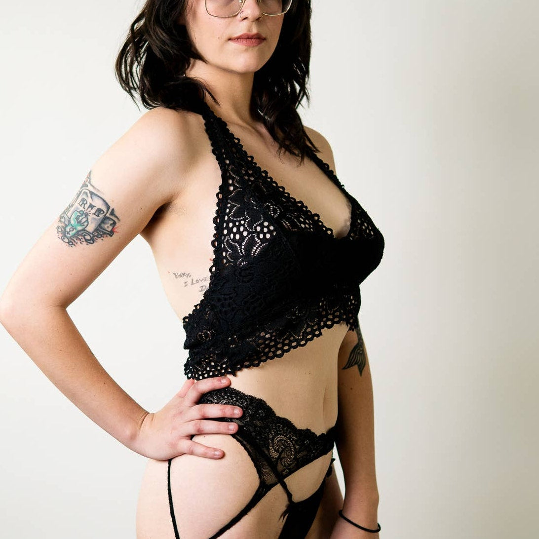 Younita Black Lace Lingerie Bra