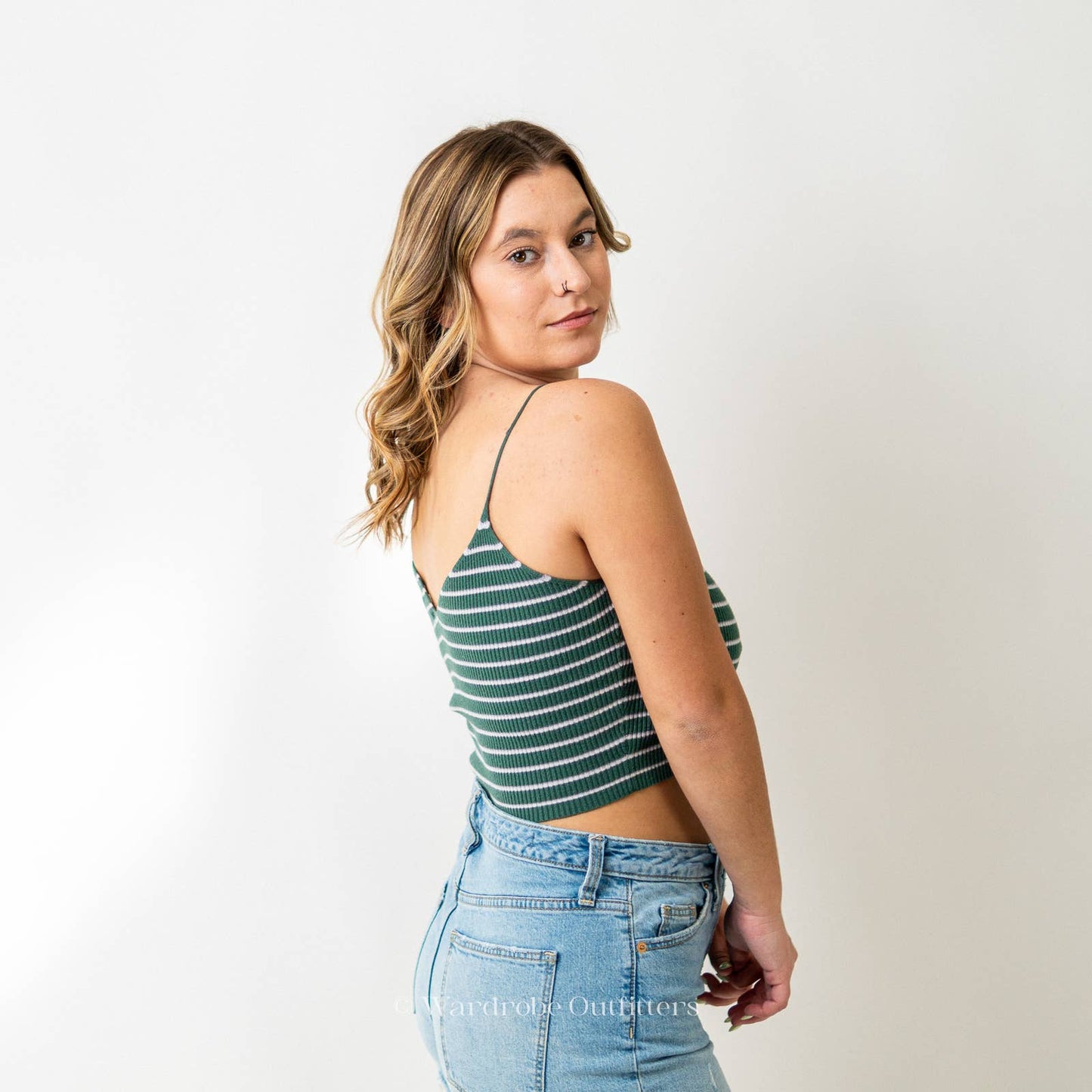 Forest Green Cropped Halter Tank Top