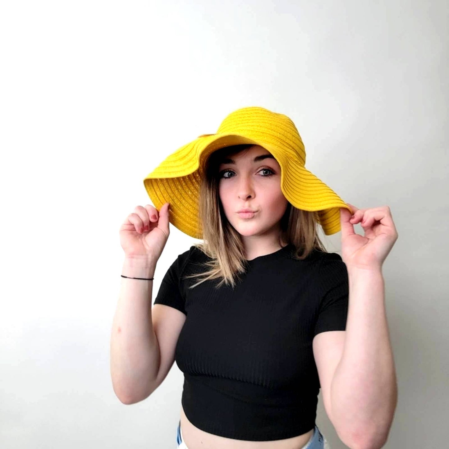 NEW Floppy Summer Sunshine Yellow Widebrim Hat