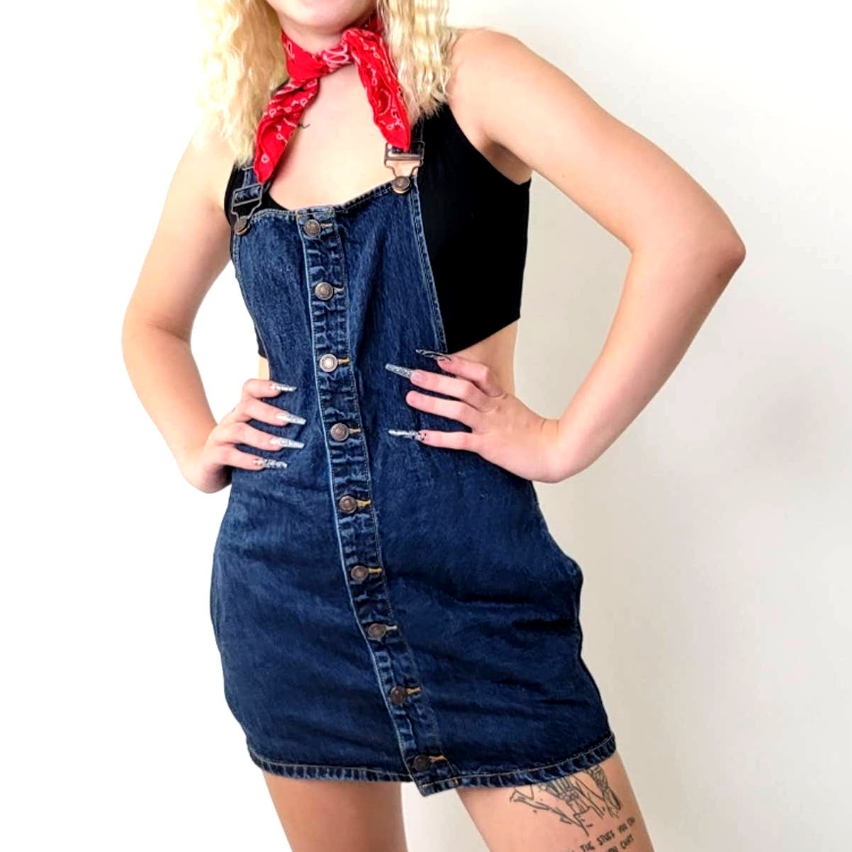 F21 Denim Jean Skirtalls / Overalls - S