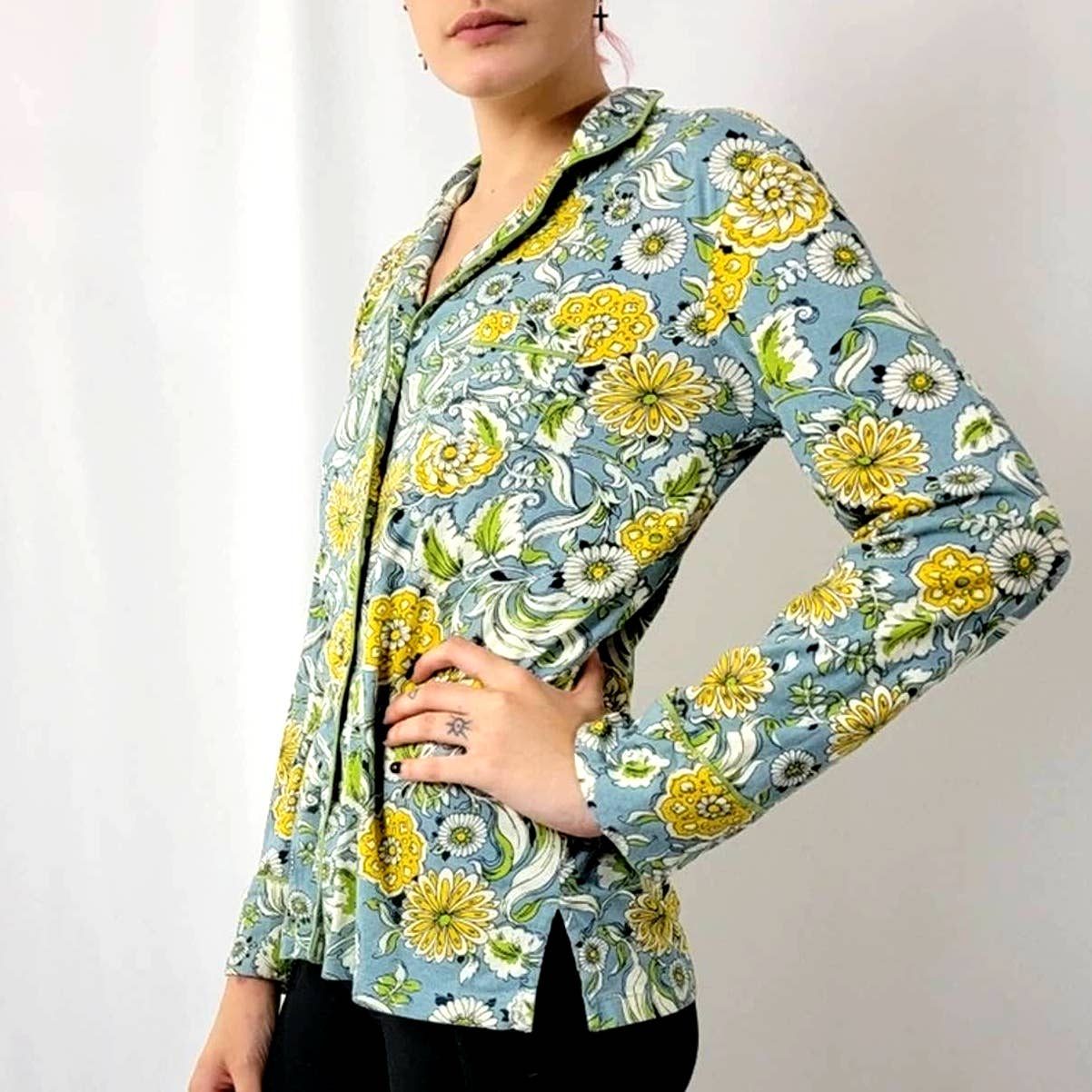 NWT Anthropologie Oversized 70s Floral Paisley Button Down - XS