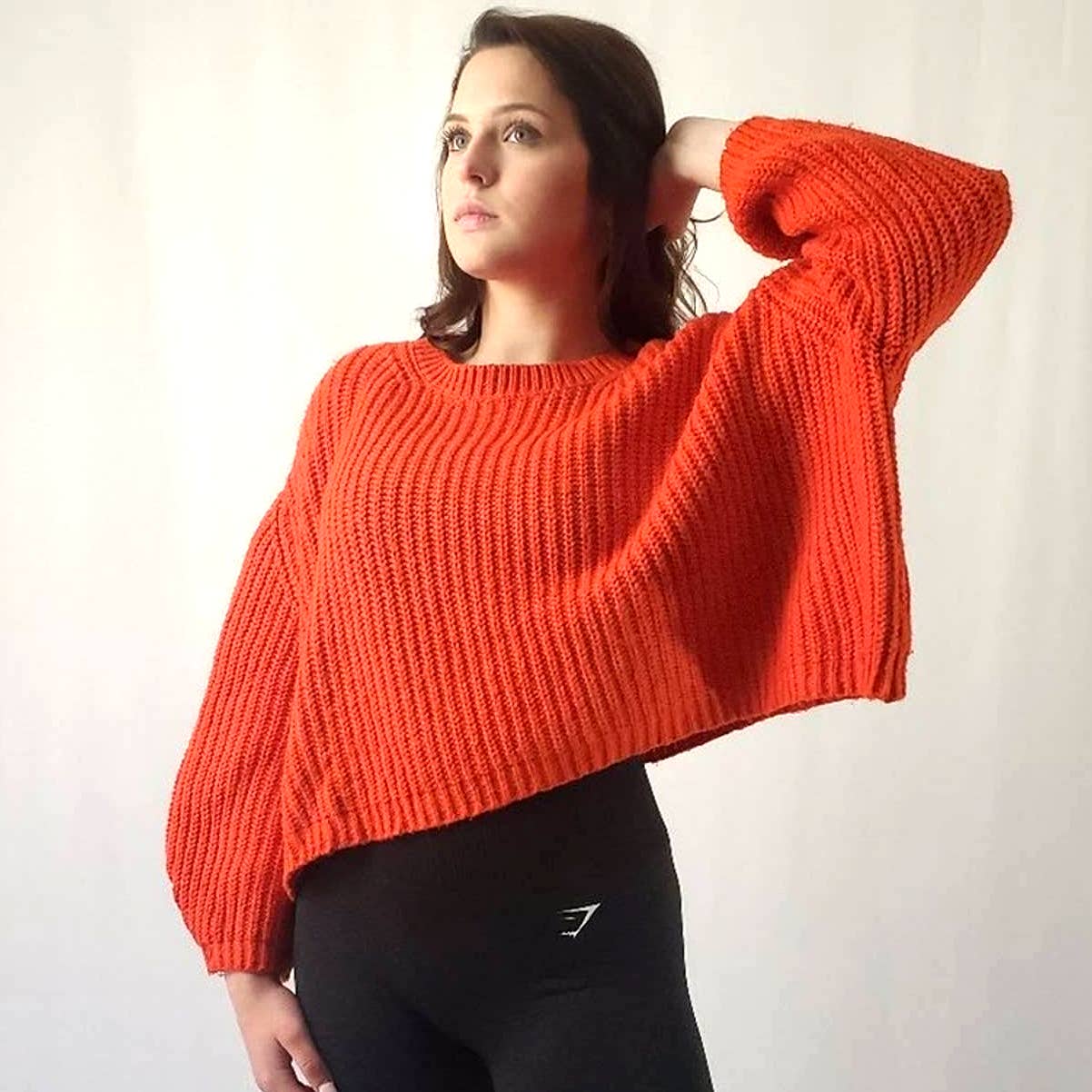 Anthro Moth Oversized Chunky Cropped Fishermans Sweater - S