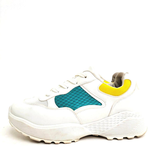Steve Madde White Pastel Chunky Platform Lug Gum Bottom Sneakers - 9
