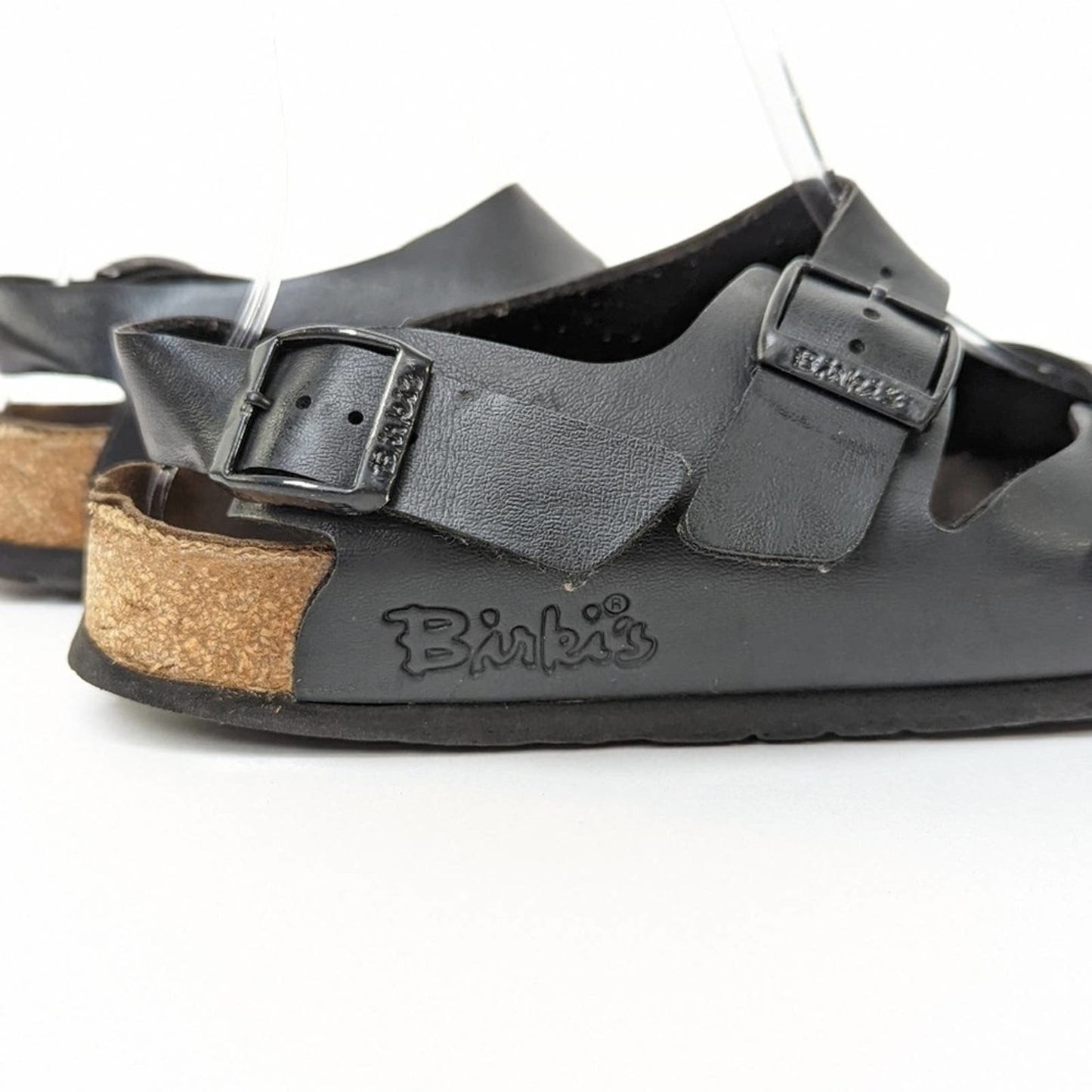 Birkenstock Black Leather Milano Sandals - 8
