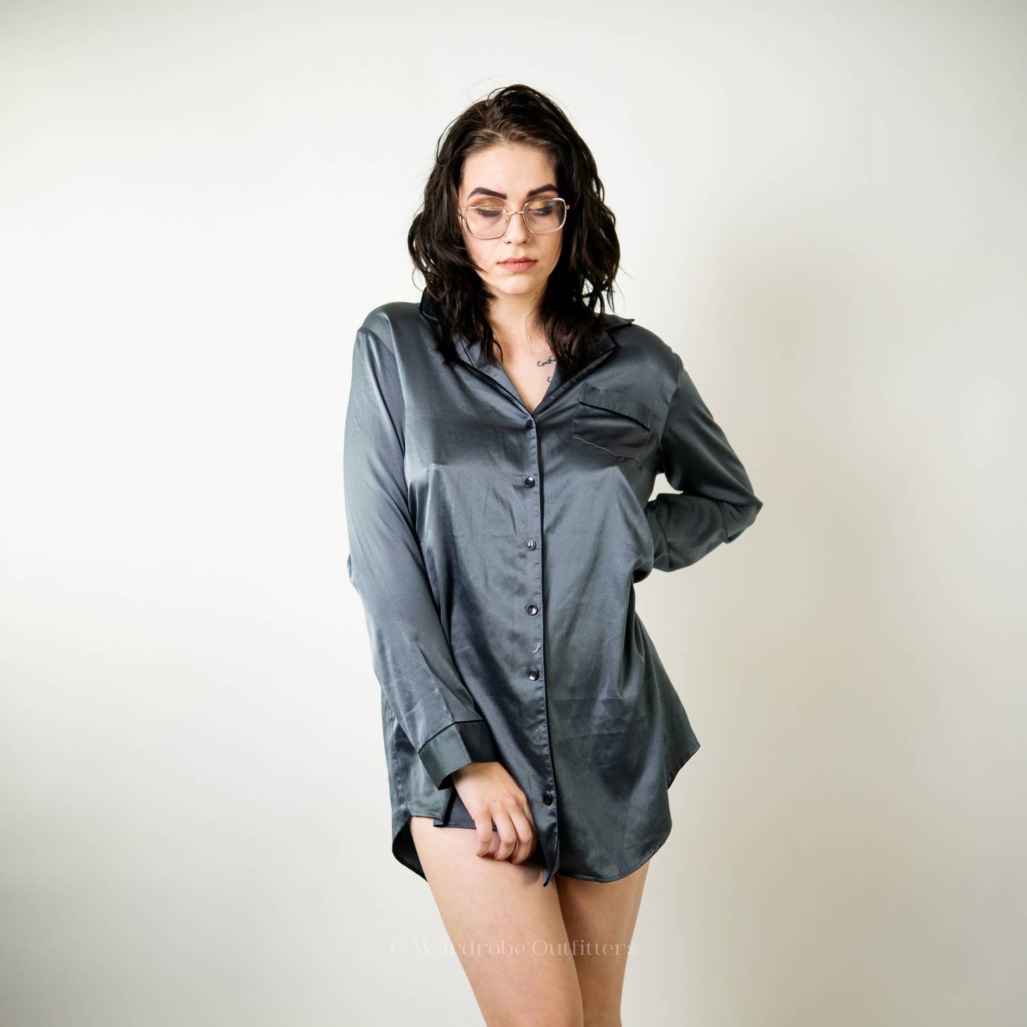 Victoria's Secret Silky Grey Sleep Shirt Dress - M