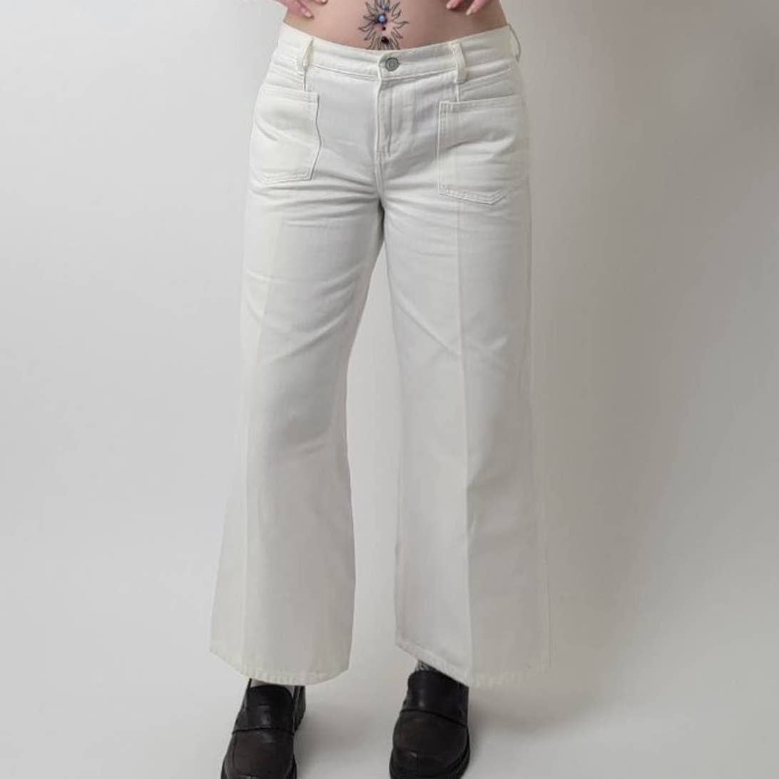 Ralph Lauren White Super Wide Leg Jeans - 6