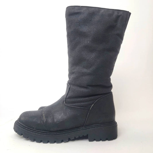 Khombu Black Chunky Lug Snow Boots - 6