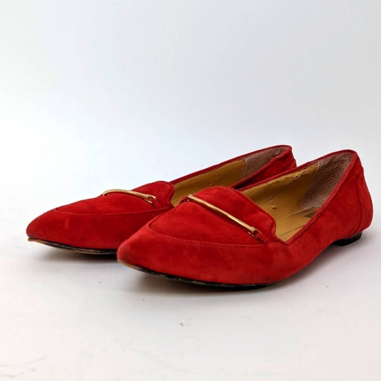 Dolce Vita Red Point Toe Sued Ballet Flats - 7