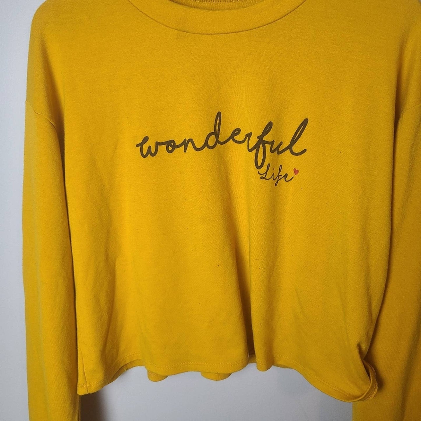 Cropped "Wonderful Life " Sweatshirt - L