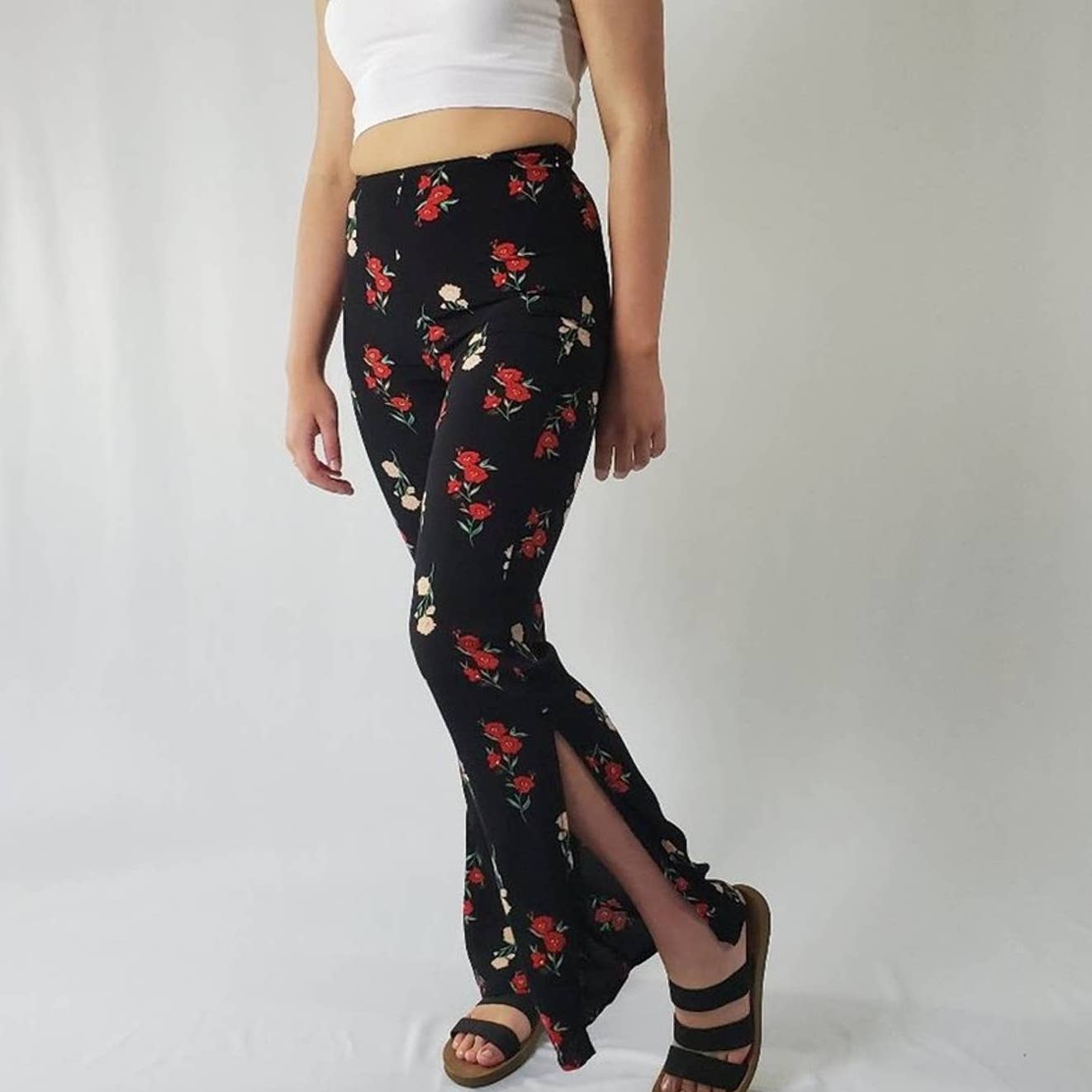 Forever 21 Floral Wide Leg Pants - S