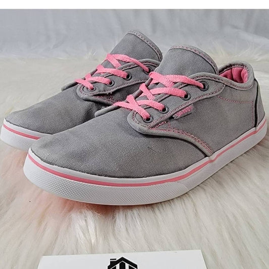 Vans Grey Atwood Lace Up Low Top Sneakers - 5.5