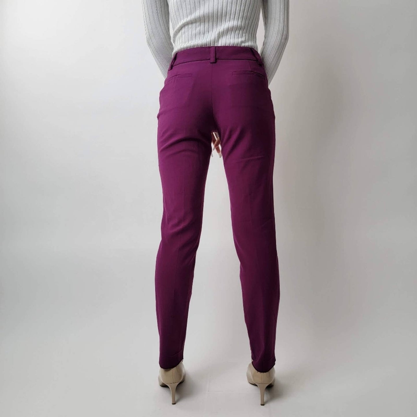 Alice + Olivia Burgundy Straight Slim Pants - 2